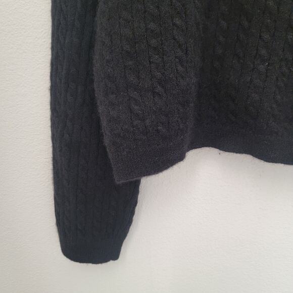 Reformation Sz XL Crop Cardigan Cable Knit Button Front Cashmere Cozy Academia - Picture 8 of 16